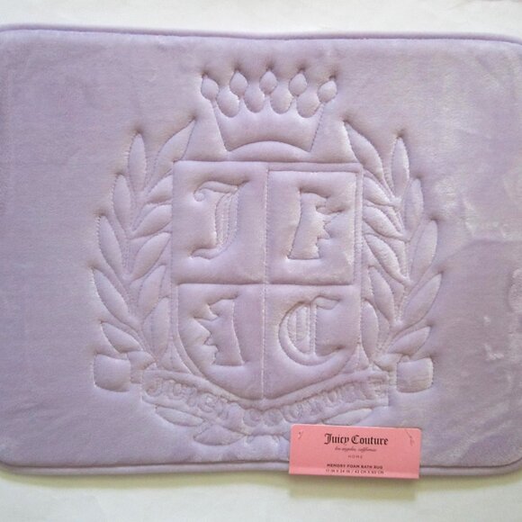 Juicy Couture Purple Lavender Bathroom Memory Foam Bath Rug Mat Shower Home - Picture 1 of 3